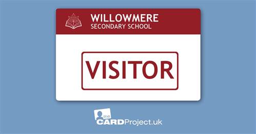 Secondary School Red Header Visitor Card